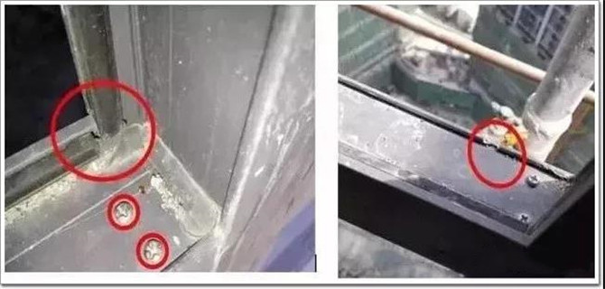 玻璃幕墻打膠，開(kāi)啟部分排水孔處理